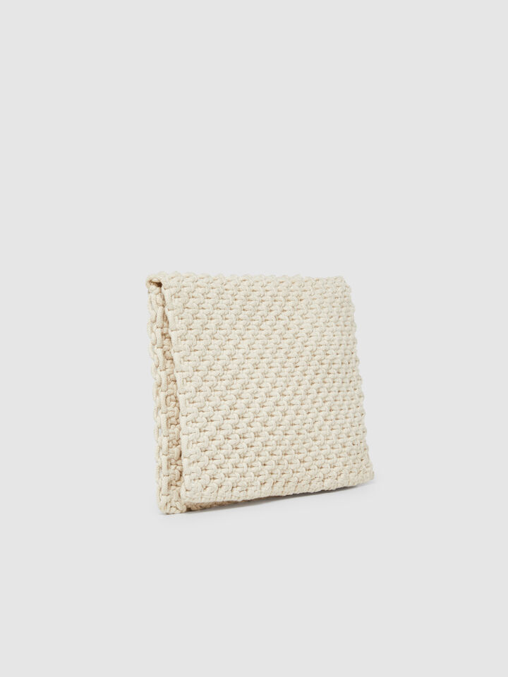 Crochet clutch - null - Creamy White | Sisley image number 4